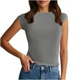 thumbnail image 1 of ZQUUVOU Women's Round Neck Solid Color Summer Basic Tank Top (Dark Gray,M), 1 of 7