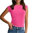 thumbnail image 1 of ZQUUVOU Women's Round Neck Solid Color Summer Basic Tank Top (Hot Pink,M), 1 of 7