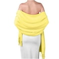 thumbnail image 1 of ZQUUVOU Women's Scarf Shawl Long Shawl Winter Warm Large Tassel Scarf Pashmina Shawl Wraps for Wedding Evening Dress Shawl Yellow, 1 of 4