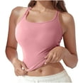 thumbnail image 1 of ZQUUVOU Women's Seamless Ribbed Tank Top Racerback Camisoles Breathable Scoop Neck Athletic Workout Slim Cami Pink A, 1 of 5