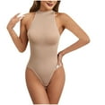 thumbnail image 1 of ZQUUVOU Women's Seamless Shapewear Bodysuit Crewneck Sleeveless Snap Crotch Tummy Control Butt Lifting Body Suit Beige, 1 of 9
