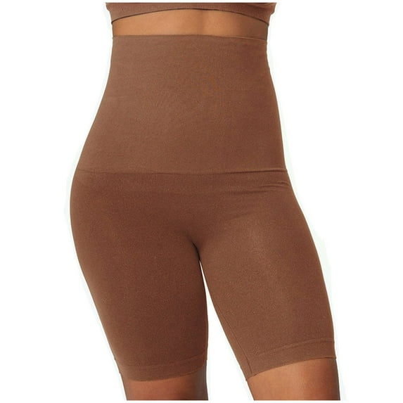 ZQUUVOU Women's Seamless Shapewear Shorts High Waist Shaping Briefs Tummy Control Invisible Butt Lifting Shapewear Coffee