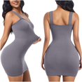 thumbnail image 1 of ZQUUVOU Women's Seamless Slip Dress Built In Shapewear Tummy Control Sleeveless Spaghetti Strap Bodycon Mini Dress Gray, 1 of 5