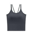 thumbnail image 1 of ZQUUVOU Women's Seamless Workout Tank Top Tummy Control Built In Bra Racerback Slim for Gym Running Athletic Yoga Shirts Dark Gray, 1 of 8