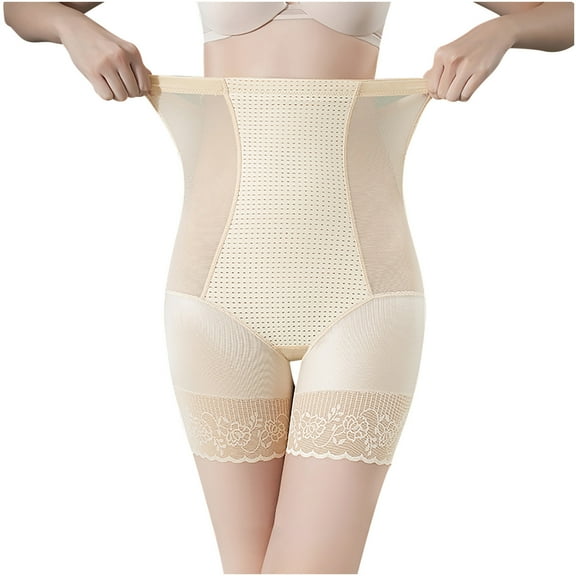 ZQUUVOU Women's Shapewear Shorts Body Shaping Pants Tight Abdomen Lifting Buttocks Postpartum High Waist Underwear Beige