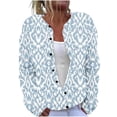 thumbnail image 1 of ZQUUVOU Women's Shirts Cardigan Long Sleeve Hollow Out Solid Color Jacket (Light Blue,2XL), 1 of 5