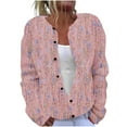 thumbnail image 1 of ZQUUVOU Women's Shirts Cardigan Long Sleeve Hollow Out Solid Color Jacket (Pink,4XL), 1 of 5