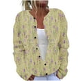 thumbnail image 1 of ZQUUVOU Women's Shirts Cardigan Long Sleeve Hollow Out Solid Color Jacket (Yellow,M), 1 of 5