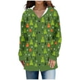 thumbnail image 1 of ZQUUVOU Women's Shirts Casual Christmas Printed Knitted Cardigan Button Up Jacket Coat (Green,M), 1 of 6