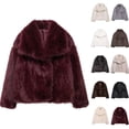 thumbnail image 1 of ZQUUVOU Women's Short Faux Fur Coat Casual Shaggy Jacket with Pockets Long Sleeve Warm Winter Open Front Fluffy Outwear Brown, 1 of 3