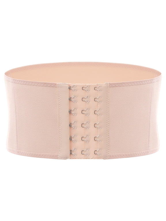 Women's Short Torso Waist Trainer Corset Cincher Underbust Waist Shaper Belt Postpartum Recovery Daily Wear Beige