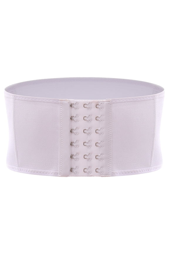 Women's Short Torso Waist Trainer Corset Cincher Underbust Waist Shaper Belt Postpartum Recovery Daily Wear White
