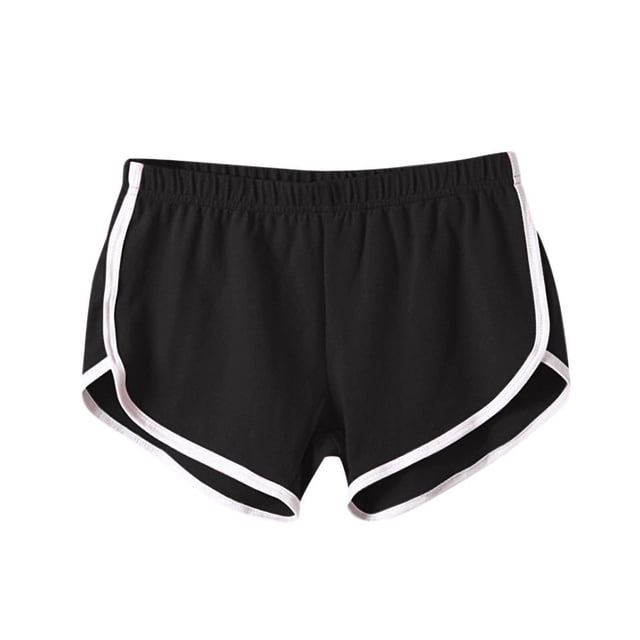 ZQUUVOU Women's Shorts Elastic Waist Solid Casual Athletic Shorts(Black,3XL)
