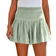 thumbnail image 1 of ZQUUVOU Women's Skort Summer High Elastic Waist Casual Solid Shorts Skirt(Green,S), 1 of 4