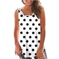 thumbnail image 1 of ZQUUVOU Women's Sleeveless T Shirt Vintage Polka Dot Printed Tank Top Round Neck Tunics Blouse Office Cute Work Shirts White, 1 of 6
