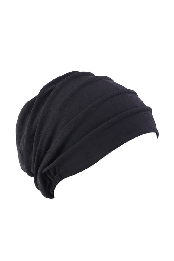 Women's Slouch Beanie Knit Adjustable Hat Cotton Soft Lightweight Casual Comfortable Stretchy Headwear Skull Cap Black