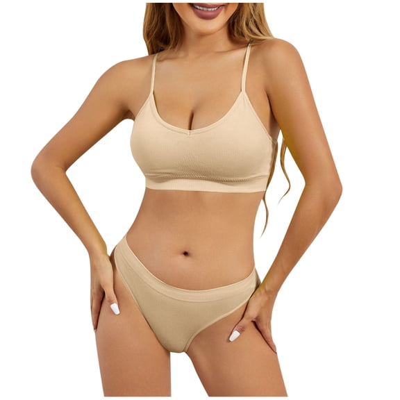 ZQUUVOU Women's Sports Bra Bikini Set Racerback Breathable Quick Dry Yoga Running Fitness Training Comfortable Workout Beige