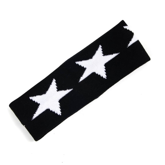 ZQUUVOU Women's Star Hair Band Hip Hop Dance Non Slip Elastic Bandana Knit Headband Sports Yoga Workout Hair Accessories Black
