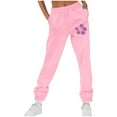 thumbnail image 1 of ZQUUVOU Women's Straight Leg Sweatpant High Waisted Drawstring Workout Fall Casual Sweat Pants with Pocket Pink, 1 of 5