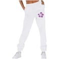 thumbnail image 1 of ZQUUVOU Women's Straight Leg Sweatpant High Waisted Drawstring Workout Fall Casual Sweat Pants with Pocket White, 1 of 5