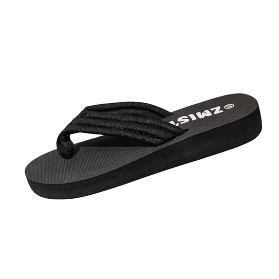 ZQUUVOU Women's Summer Flip Flops Flat Toe Post Comfortable Thong Sandals Beach Casual Slip On House Sandals Black