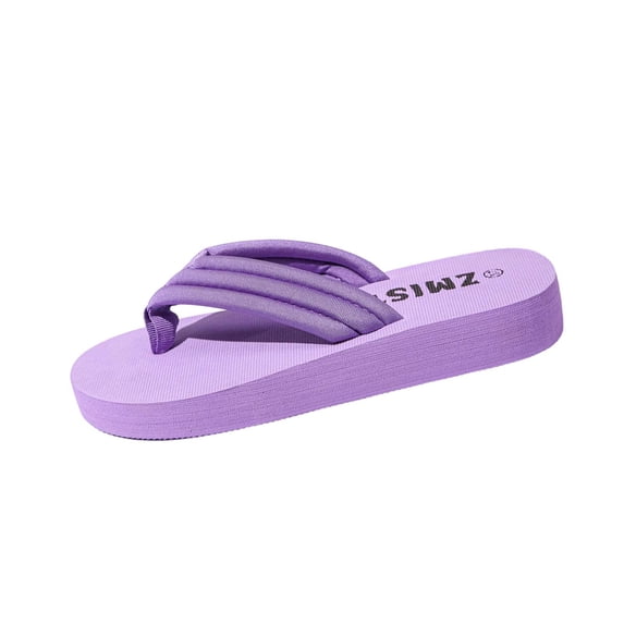 ZQUUVOU Women's Summer Flip Flops Flat Toe Post Comfortable Thong Sandals Beach Casual Slip On House Sandals Purple
