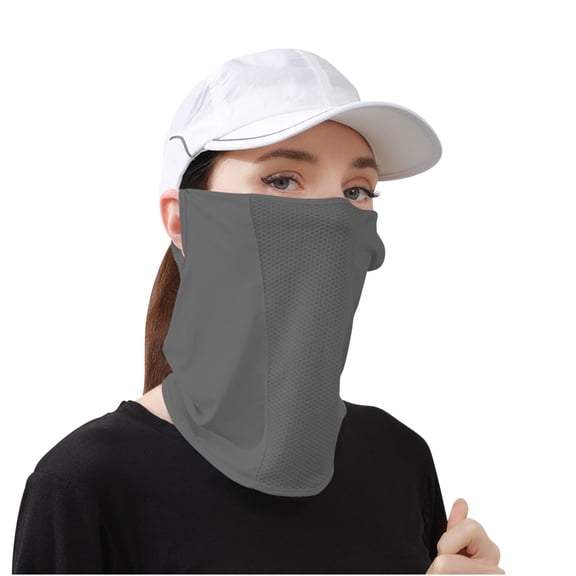 ZQUUVOU Women's Sunscreen Mask Breathable Ice Silk Veil UV Protection Face Neck Cover for Summer Outdoor Sports Dark Gray A
