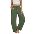 thumbnail image 1 of ZQUUVOU Women's Sweatpants Jogger Barrel-Leg Elastic Drawstring Waisted Pants with Pockets Casual Lounge Outdoor Sweatpants Olive Green, 1 of 7