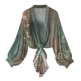 thumbnail image 1 of ZQUUVOU Women's T-Shirts Spring Summer Lightweight Long Sleeve Cardigan Soft Drape Open Front Shirt(C-Multicolor,L), 1 of 6