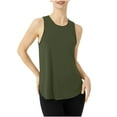 thumbnail image 1 of ZQUUVOU Women's Tank Top Solid Color Loose Crew Neck Summer Tops (Olive Green,S), 1 of 6
