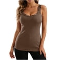 thumbnail image 1 of ZQUUVOU Women's Tank Tops Ribbed Fitted Lace Trim Camisole Sleeveless Summer Casual Base Layer Breathable Soft Stretchy Shirts Coffee, 1 of 8