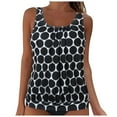 thumbnail image 1 of Zwiiyzr Women's Tankini Top Push-Up Padded Tummy Control Swimsuit (Black,M), 1 of 4