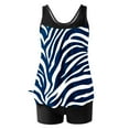 thumbnail image 1 of ZQUUVOU Women's Tankini Two Piece Print High Waisted Swimsuits (B-Navy,S), 1 of 5