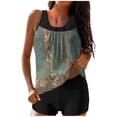 thumbnail image 1 of ZQUUVOU Women's Tankini Two Piece Tummy Control Crew Neck Swimsuits (A-Green,S), 1 of 5