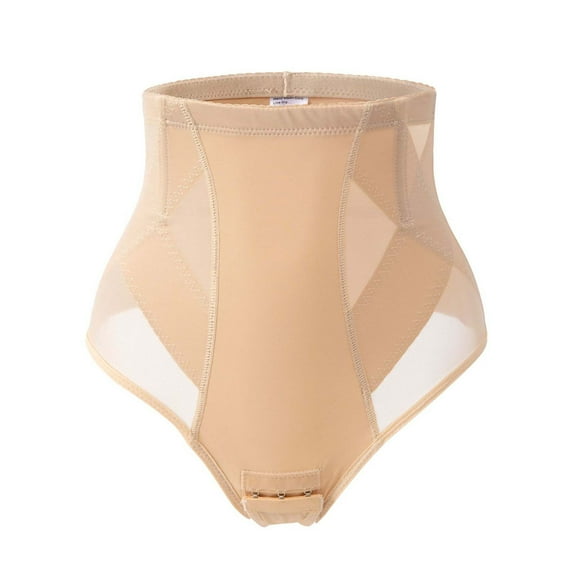 ZQUUVOU Women's Thong Shapewear Tummy Control Butt Lifting High Waisted Panties Seamless Invisible Under Tight Dresses Bodysuit Beige