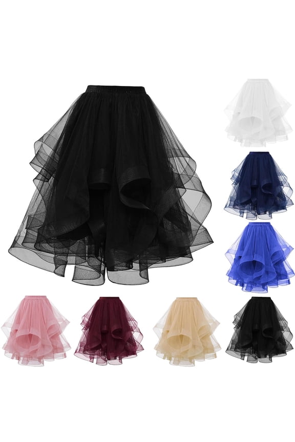 Women's Tulle Ball Gown Skirt Puffy Bridal Party Skirt for Wedding Evening Gown Formal Prom Layered Mesh Pink