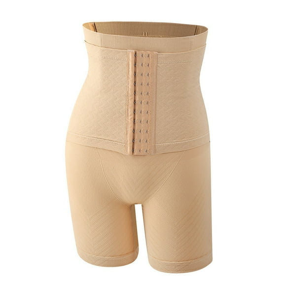 ZQUUVOU Women's Tummy Control Shapewear Faja Shorts High Waisted Seamless Waist Trainer Mesh Body Shaper Underwear Beige