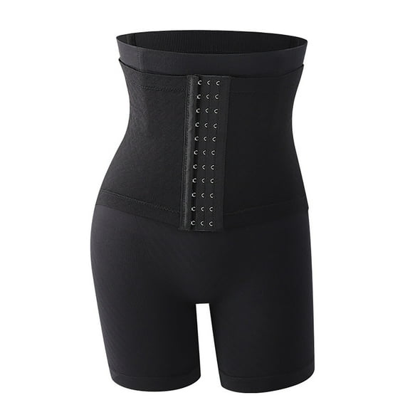 ZQUUVOU Women's Tummy Control Shapewear Faja Shorts High Waisted Seamless Waist Trainer Mesh Body Shaper Underwear Black