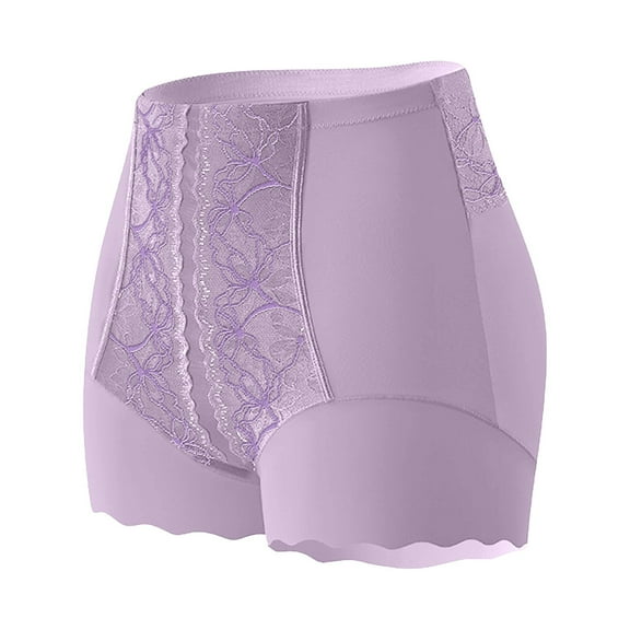 ZQUUVOU Women's Tummy Control Shapewear Panties Lace Shaping Girdle Seamless Briefs High Waist Body Shaper Underwear Purple