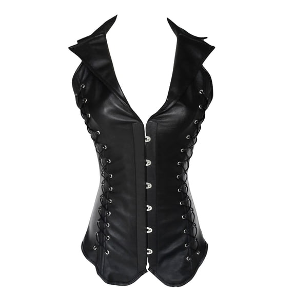 ZQUUVOU Women's Vintage Corset Tops Halter Backless Solid Color Renaissance Corset Bustier Shapewear Casual Shapewear Top Black