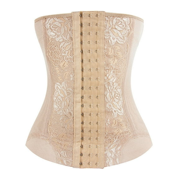 ZQUUVOU Women's Waist Trainer Tummy Control Shapewear Abdomen Waist Corset Adjust Zipper Girdle Body Corset for Workout Yoga Beige