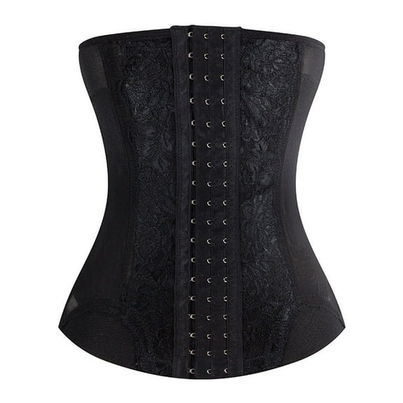 ZQUUVOU Women's Waist Trainer Tummy Control Shapewear Abdomen Waist Corset Adjust Zipper Girdle Body Corset for Workout Yoga Black