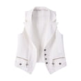 thumbnail image 1 of ZQUUVOU Women's Washed Denim Vest Sleeveless Button Front Notch Lapel Casual Jean Jacket Dressy Spring Summer Layering Piece White, 1 of 4
