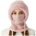thumbnail image 1 of ZQUUVOU Women's Winter Balaclava Neck Warmer Beanie with Mask Windproof Plush Lined Thick Thermal One Piece Pink, 1 of 4