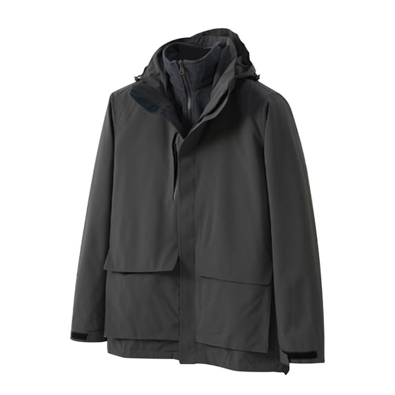 ZQUUVOU Women's Winter Down Jacket 3 In 1 Convertible Detachable Down Inner Layer Zipper Hooded Windproof Plush Lined Coat Navy