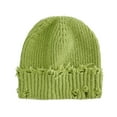 thumbnail image 1 of ZQUUVOU Women's Winter Ripped Knitted Beanie Large Loose Solid Color Boho Slouch Beanie with Distressed Knit Pattern Green, 1 of 5