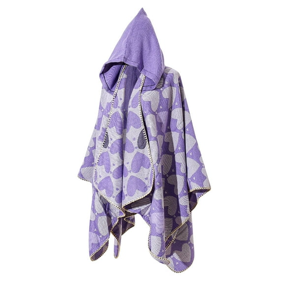 ZQUUVOU Women's Woven Knitted Hooded Cape Vintage Scarf Shawl Crochet Poncho Knitting Patterns Fall Winter Fashion Wram Accessories Purple