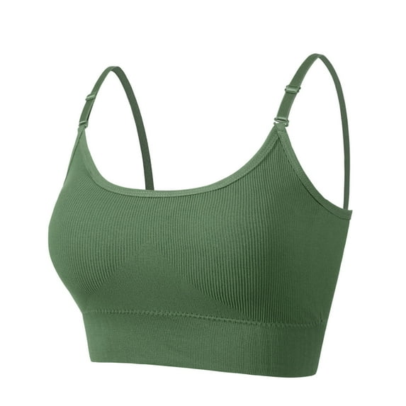ZQUUVOU Women's Yoga Tank with Built in Bra Padded Sports Bra Breathable Sports Underwear Wireless Fitness Yoga Workout Running Olive Green