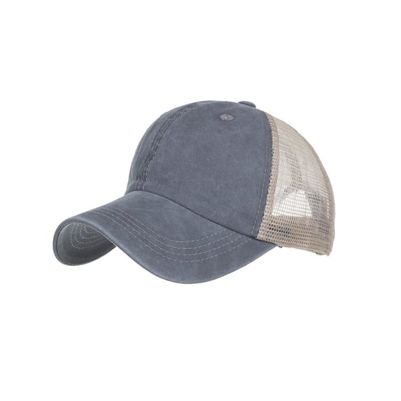 ZQUUVOU Women's and Men's Cotton Baseball Cap Mesh Back Breathable Basic Adjustable Hat Sun Shield Daily Outdoor Gray