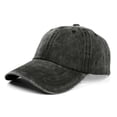 thumbnail image 1 of ZQUUVOU Women's and Men's Denim Baseball Cap Washed Distressed Soft Top Curved Brim Hat Vintage Outdoor Casual Black, 1 of 7